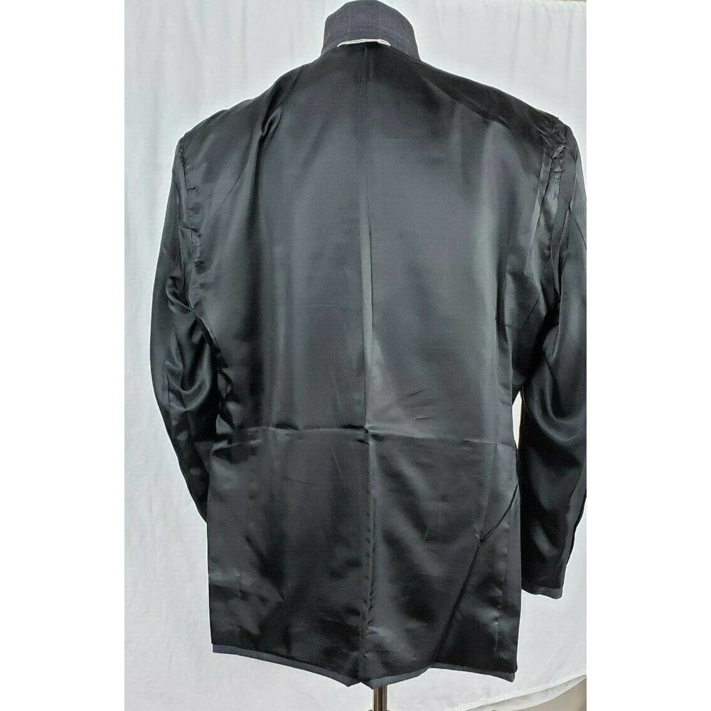 Pronto Uomo Sport Coat Gray Windowpane Check Jacket Mens 43R 100% Wool - Picture 7 of 10